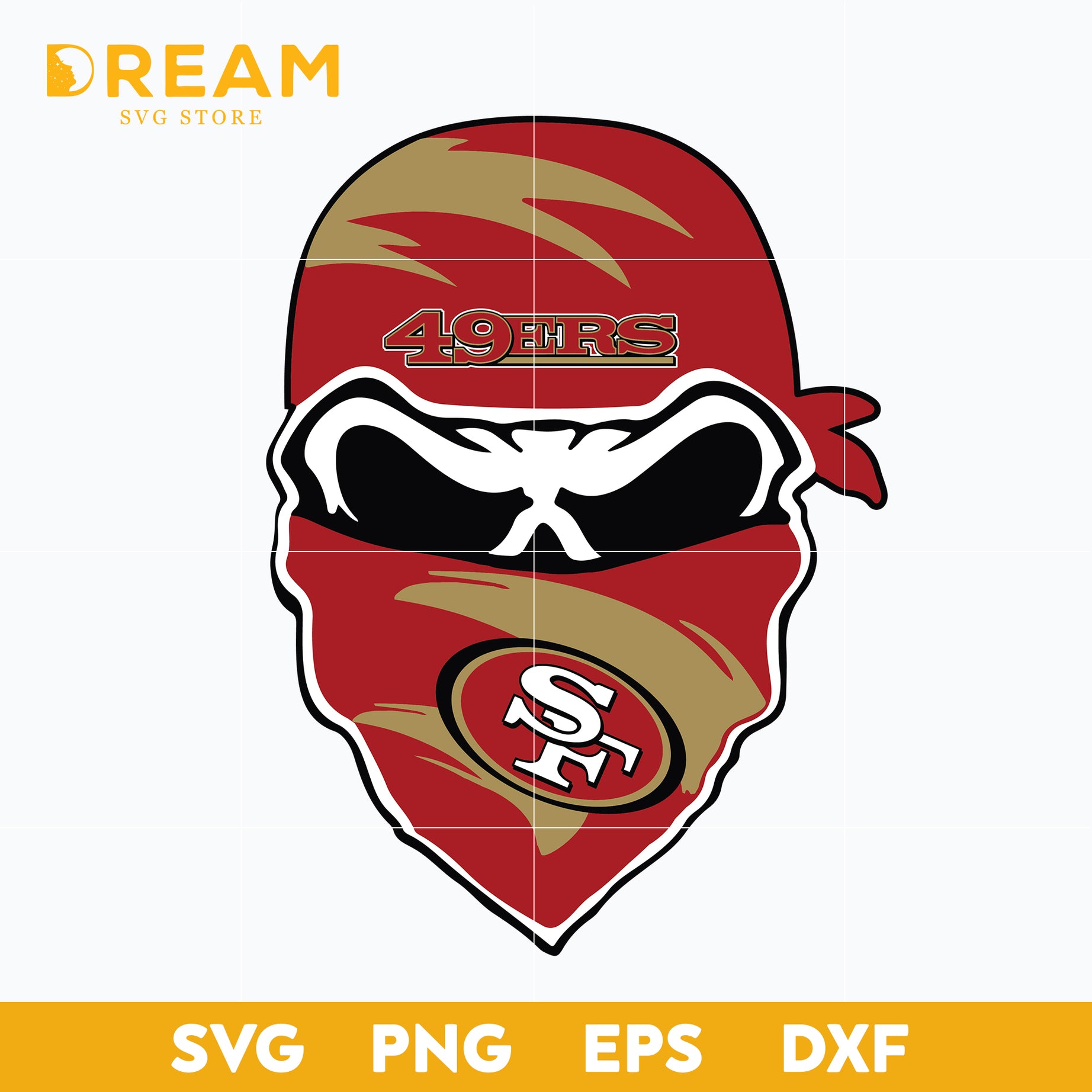 San francisco 49ers skull svg, 49ers skull svg, Nfl svg, png, dxf, eps digital file NFL0710202013L