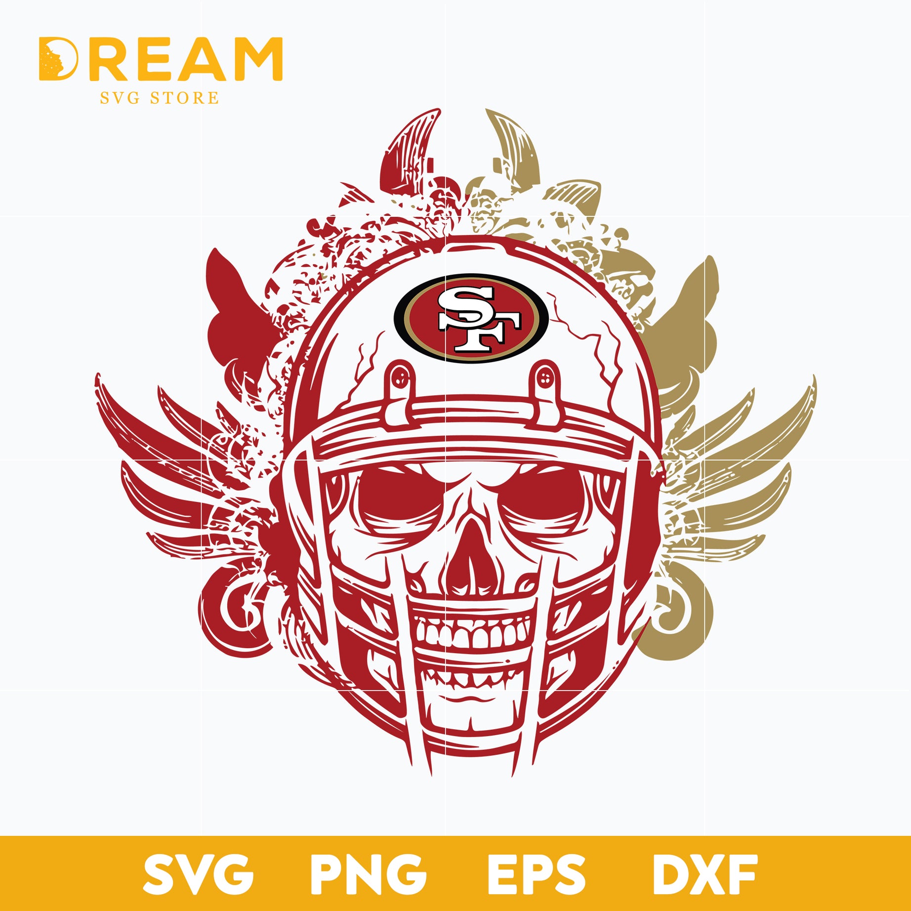 San francisco 49ers skull svg, 49ers skull svg, Nfl svg, png, dxf, eps digital file NFL0710202025L