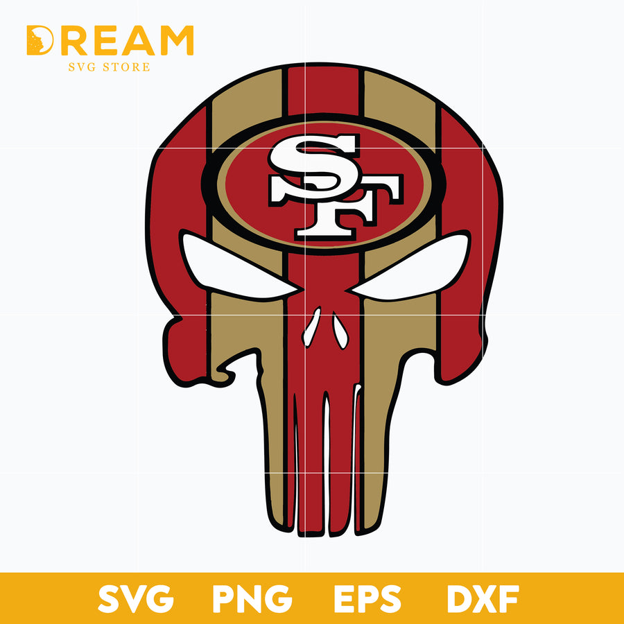 San francisco 49ers skull svg, 49ers skull svg, Nfl svg, png, dxf, eps digital file NFL0710202032L