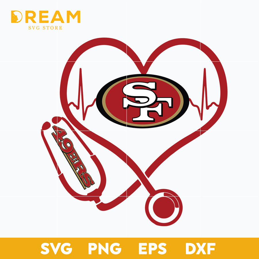 San francisco 49ers heart svg, 49ers heart svg, Nfl svg, png, dxf, eps digital file NFL0710202033L