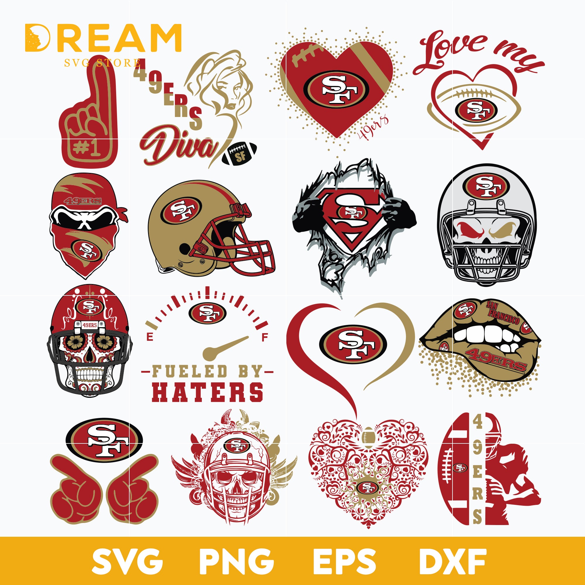 San francisco 49ers bundle svg, 49ers bundle svg, Nfl svg, png, dxf, e ...