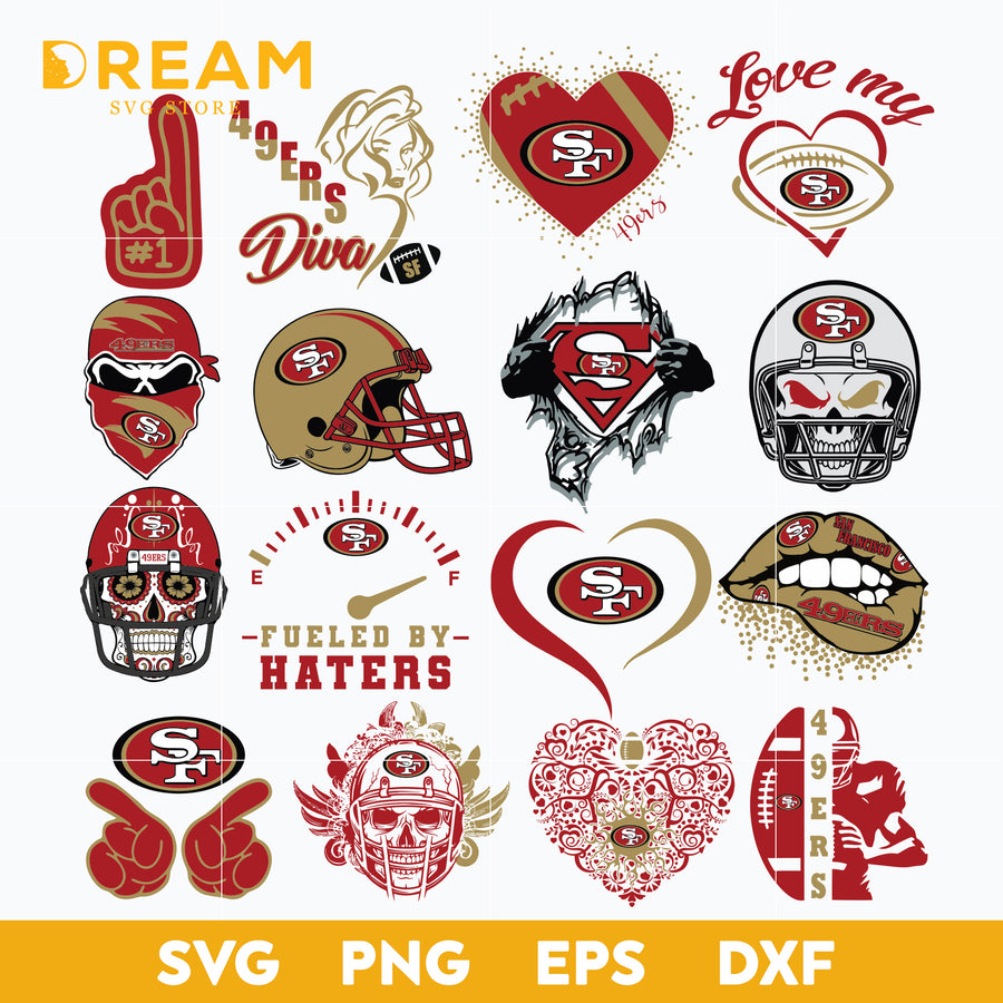San francisco 49ers bundle svg, 49ers bundle svg, Nfl svg, png, dxf, eps digital file NFL0710202046L