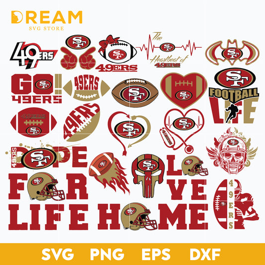 San francisco 49ers bundle svg, 49ers bundle svg, Nfl svg, png, dxf, eps digital file NFL0710202049L