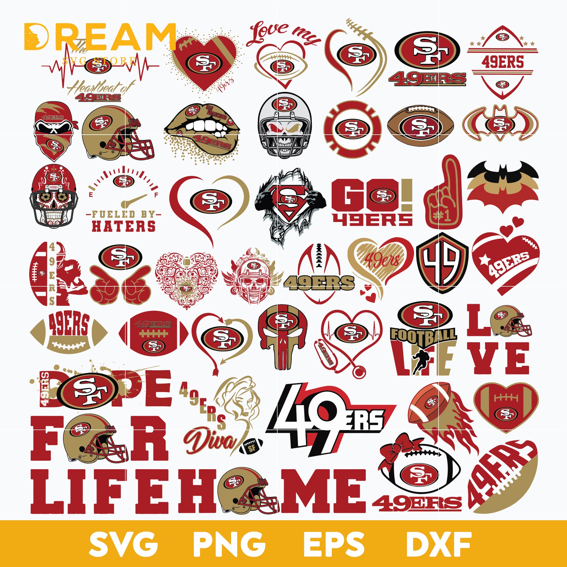 San francisco 49ers bundle svg, 49ers bundle svg, Nfl svg, png, dxf, eps digital file NFL0710202050L