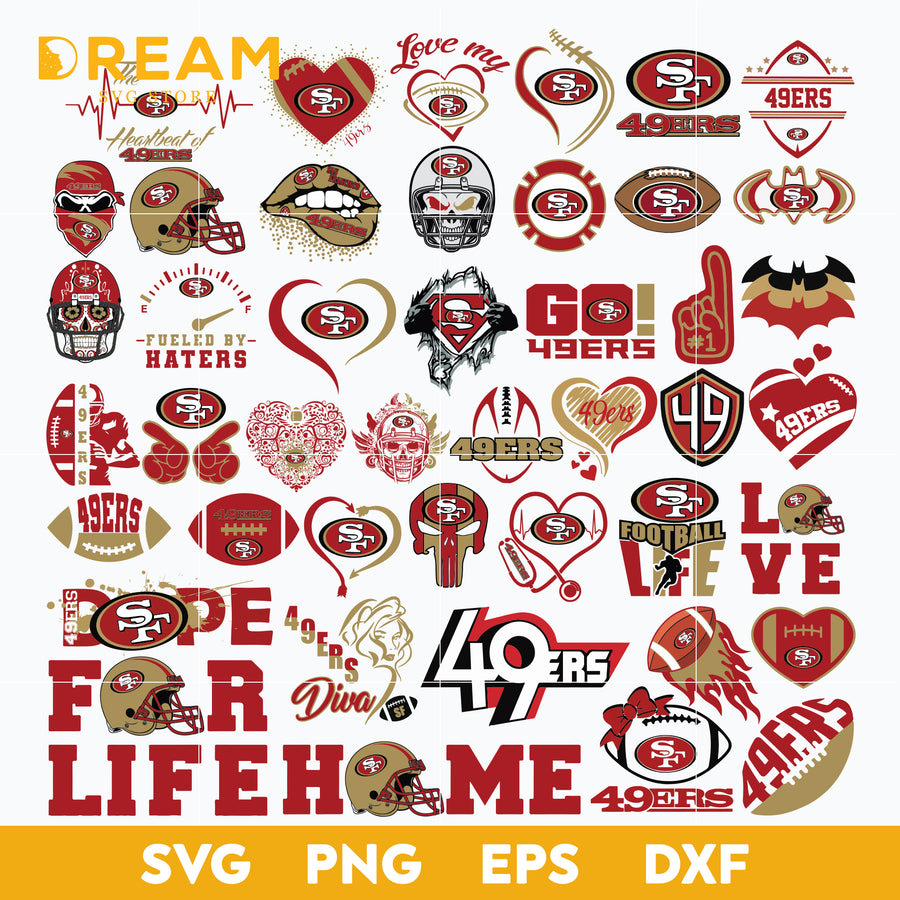 San francisco 49ers bundle svg, 49ers bundle svg, Nfl svg, png, dxf, eps digital file NFL0710202050L