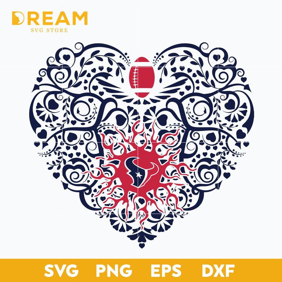 Houton texans heart svg, Texans svg, Nfl svg, png, dxf, eps digital file NFL10102025L