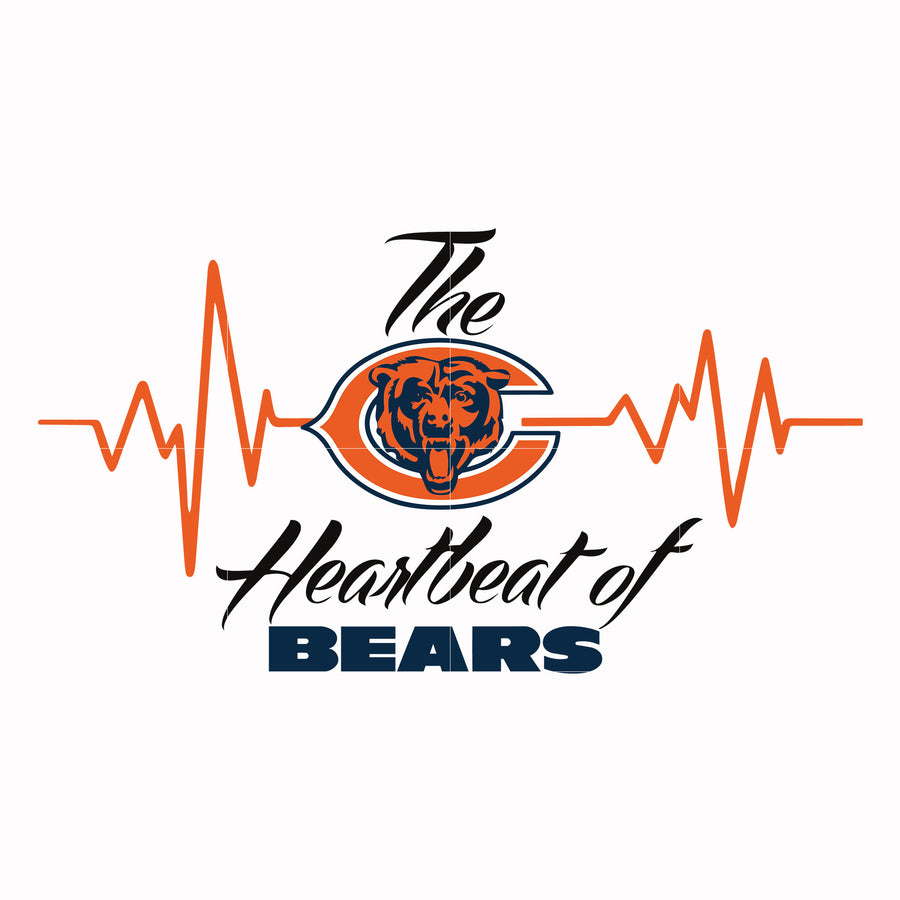 The heartbeat of Chicago Bears svg, Chicago Bears svg, Nfl svg, Sport svg, png, dxf, eps digital file NFL19122013L
