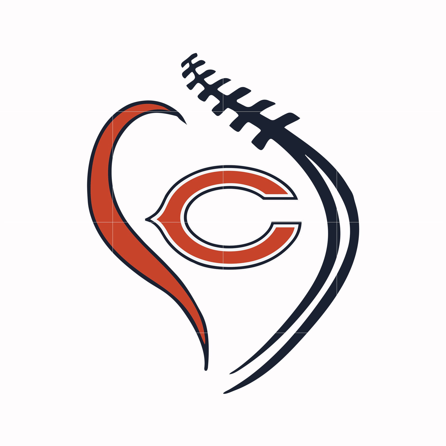 Chicago Bears heart svg, Chicago Bears svg, Bears svg, Sport svg, Nfl svg, png, dxf, eps digital file NFL19122018L