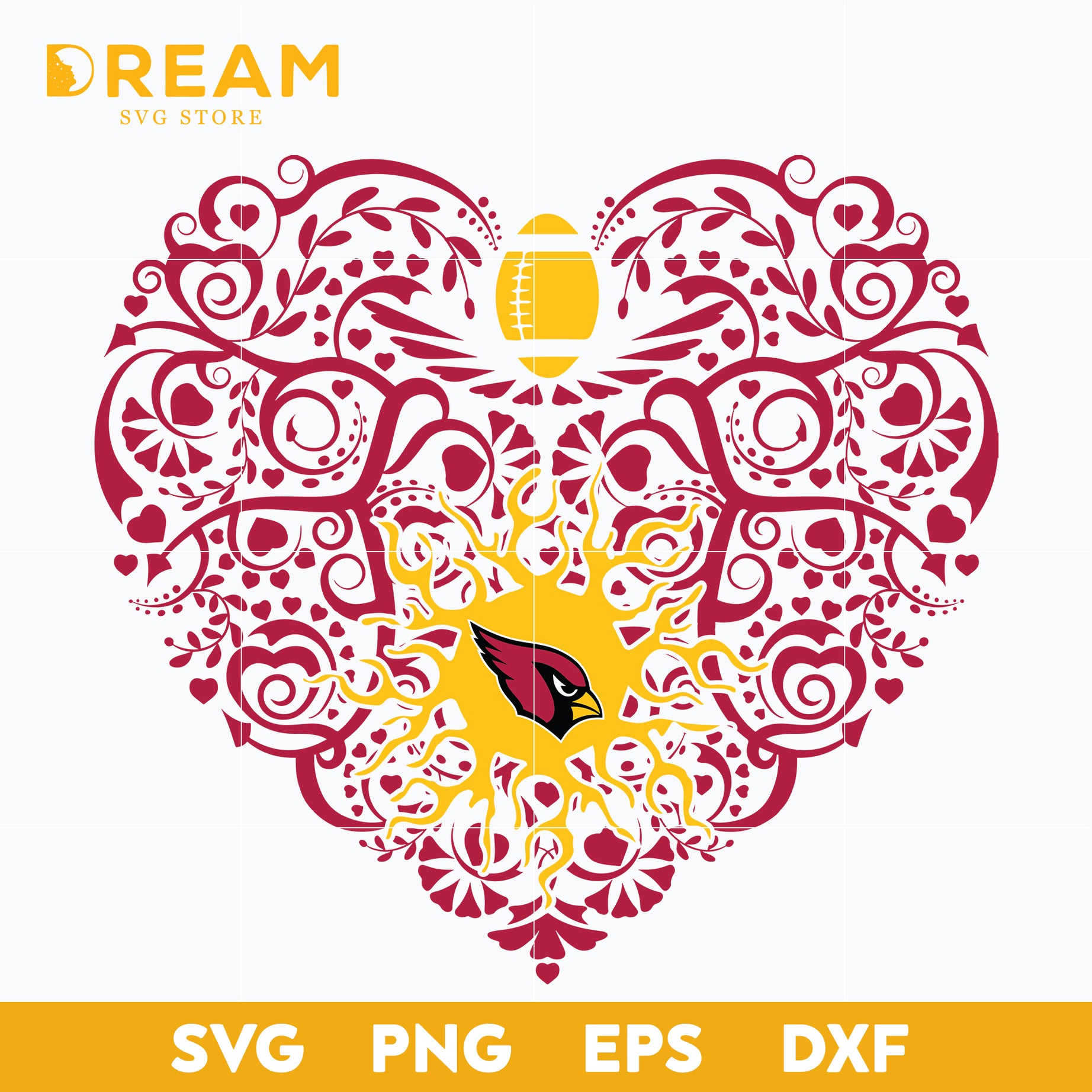Arizona Cardinals heart svg, Cardinals heart svg, Nfl svg, png, dxf, eps digital file NFL1110202L
