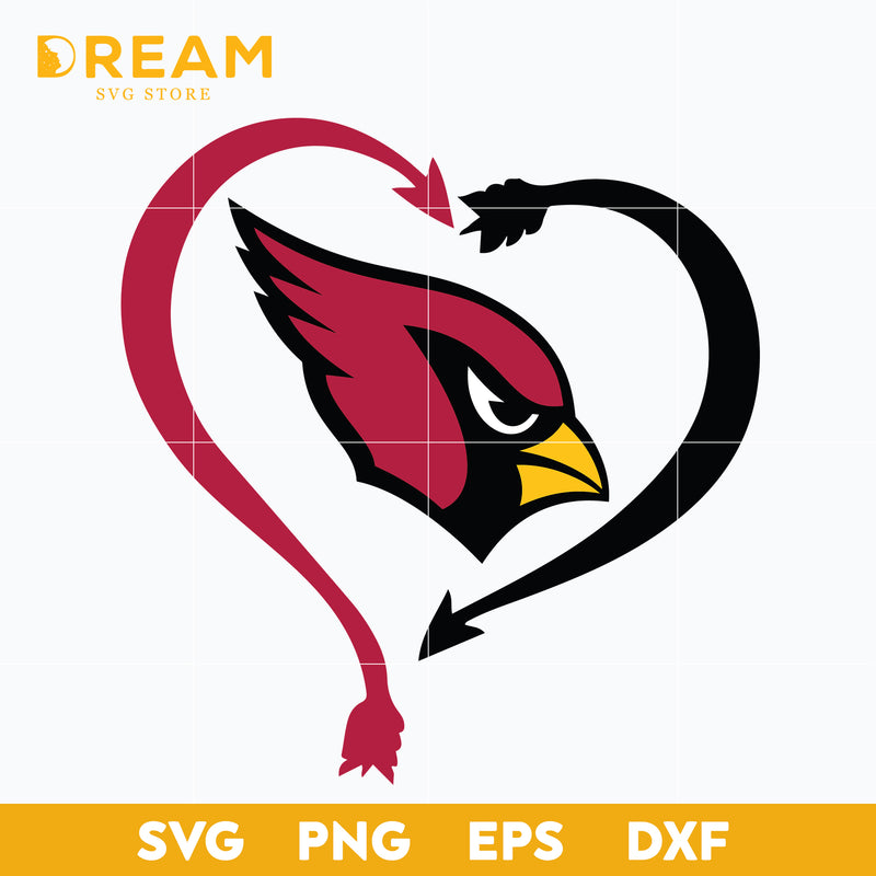 Arizona Cardinals heart svg, Cardinals heart svg, Nfl svg, png, dxf, e