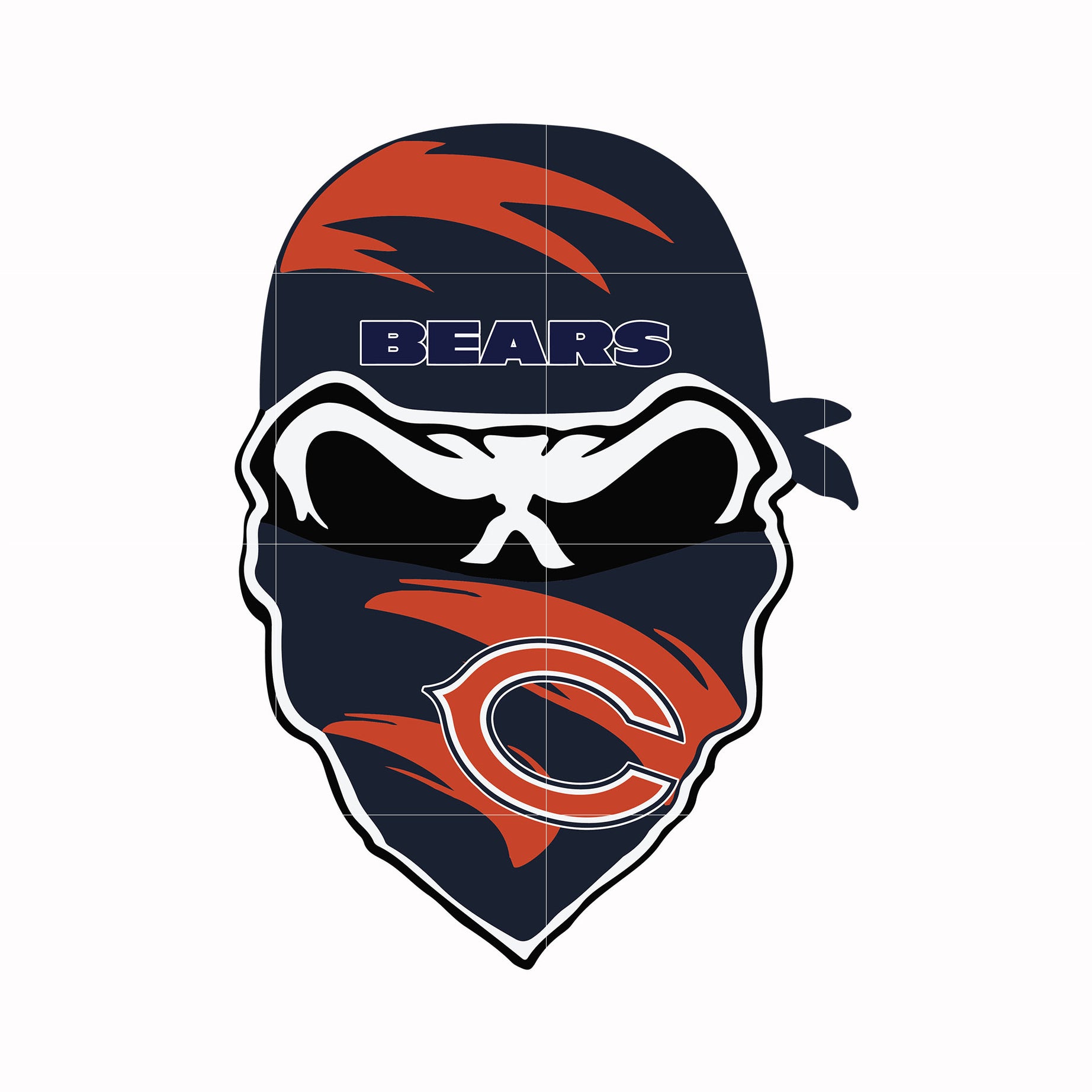 Chicago Bears skull svg, Chicago Bears svg, Bears svg, Skull svg, Sport svg, Nfl svg, png, dxf, eps digital file NFL19122021L