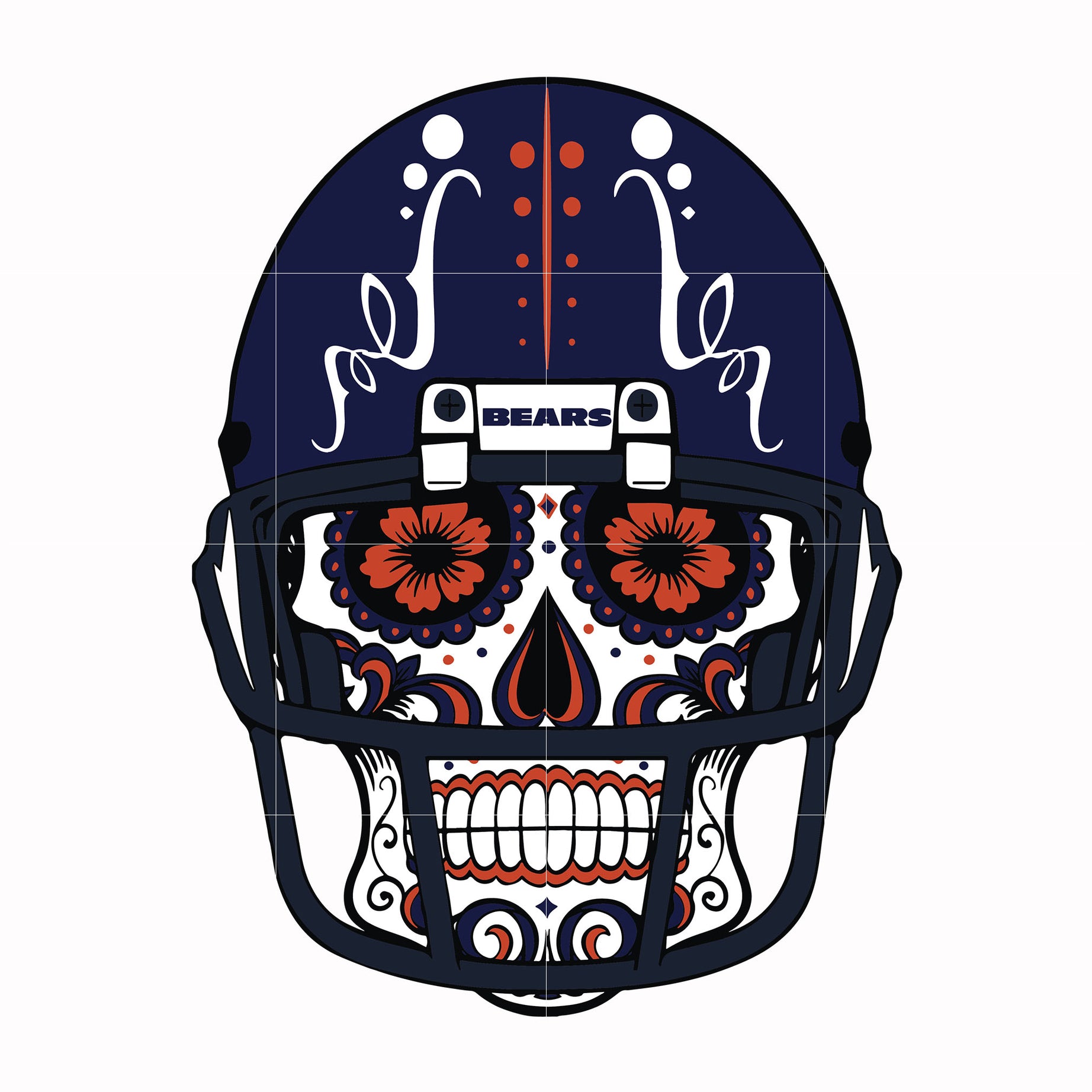 Chicago Bears skull svg, Chicago Bears svg, Bears svg, Skull svg, Sport svg, Nfl svg, png, dxf, eps digital file NFL19122022L