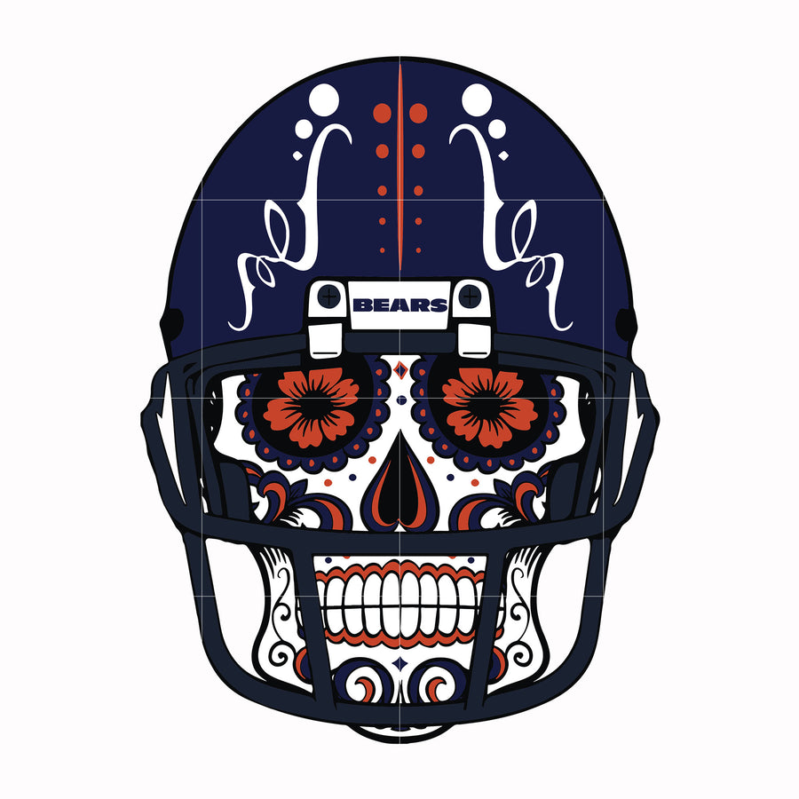 Chicago Bears skull svg, Chicago Bears svg, Bears svg, Skull svg, Sport svg, Nfl svg, png, dxf, eps digital file NFL19122022L