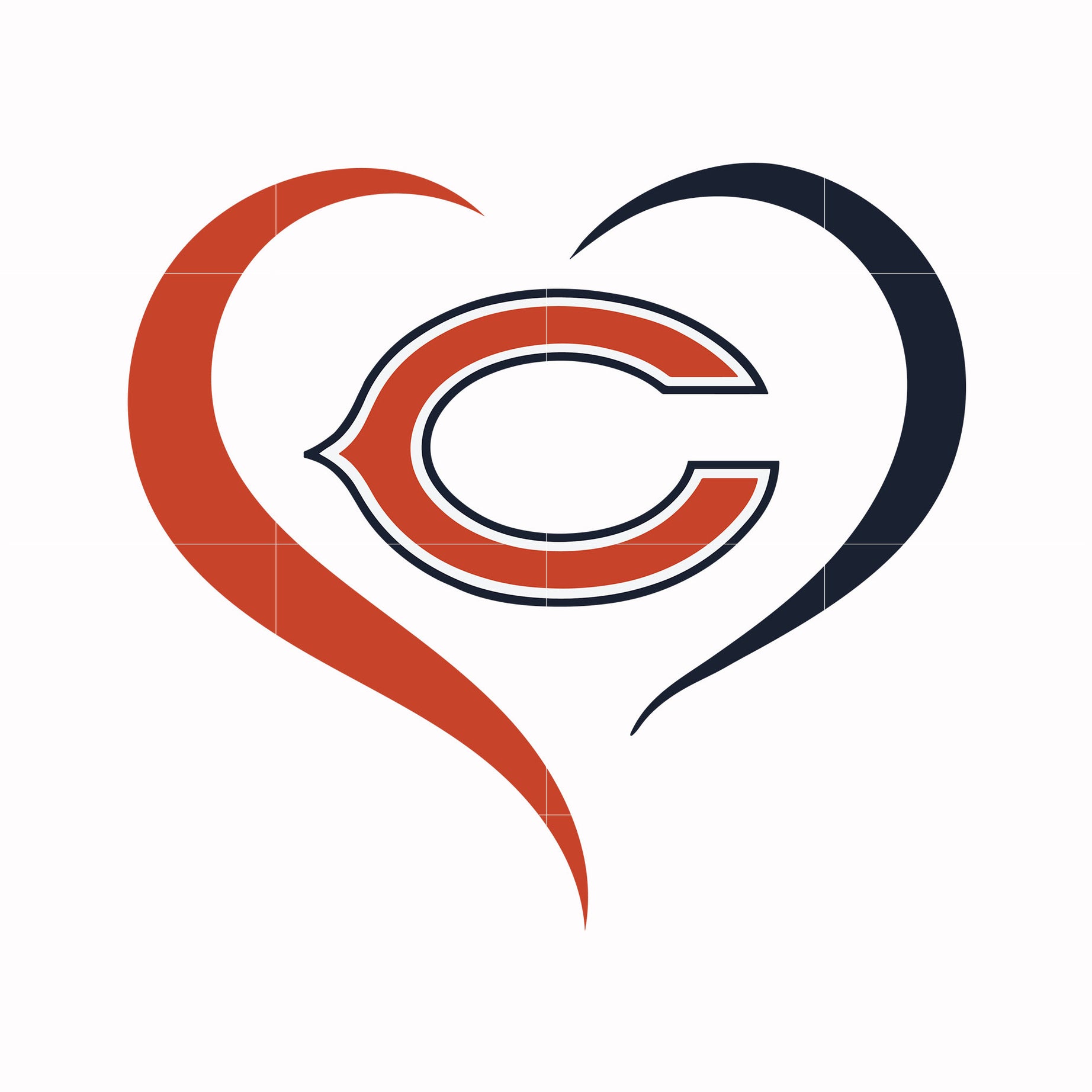 Chicago Bears heart svg, Chicago Bears svg, Bears svg, Sport svg, Nfl svg, png, dxf, eps digital file NFL19122024L