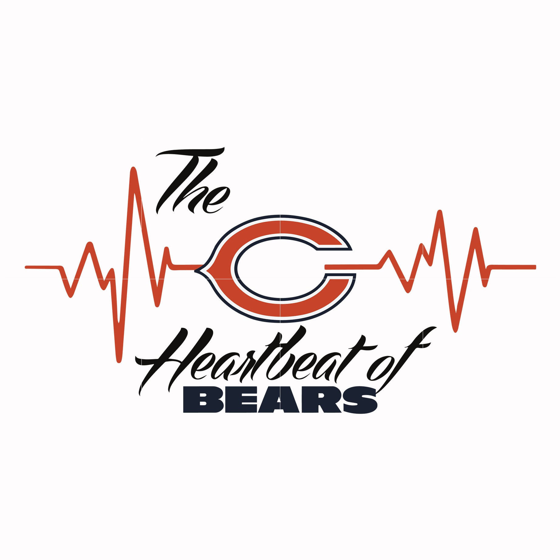 The heartbeat of Chicago Bears svg, Chicago Bears svg, Nfl svg, Sport svg, png, dxf, eps digital file NFL19122031L