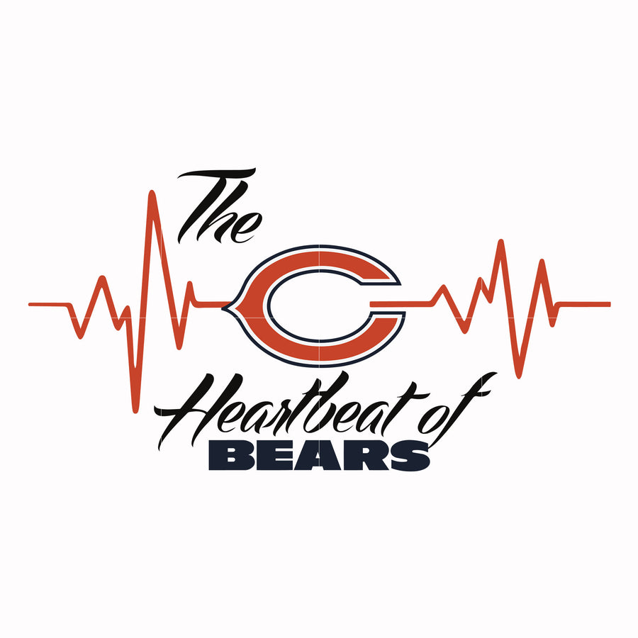 The heartbeat of Chicago Bears svg, Chicago Bears svg, Nfl svg, Sport svg, png, dxf, eps digital file NFL19122031L