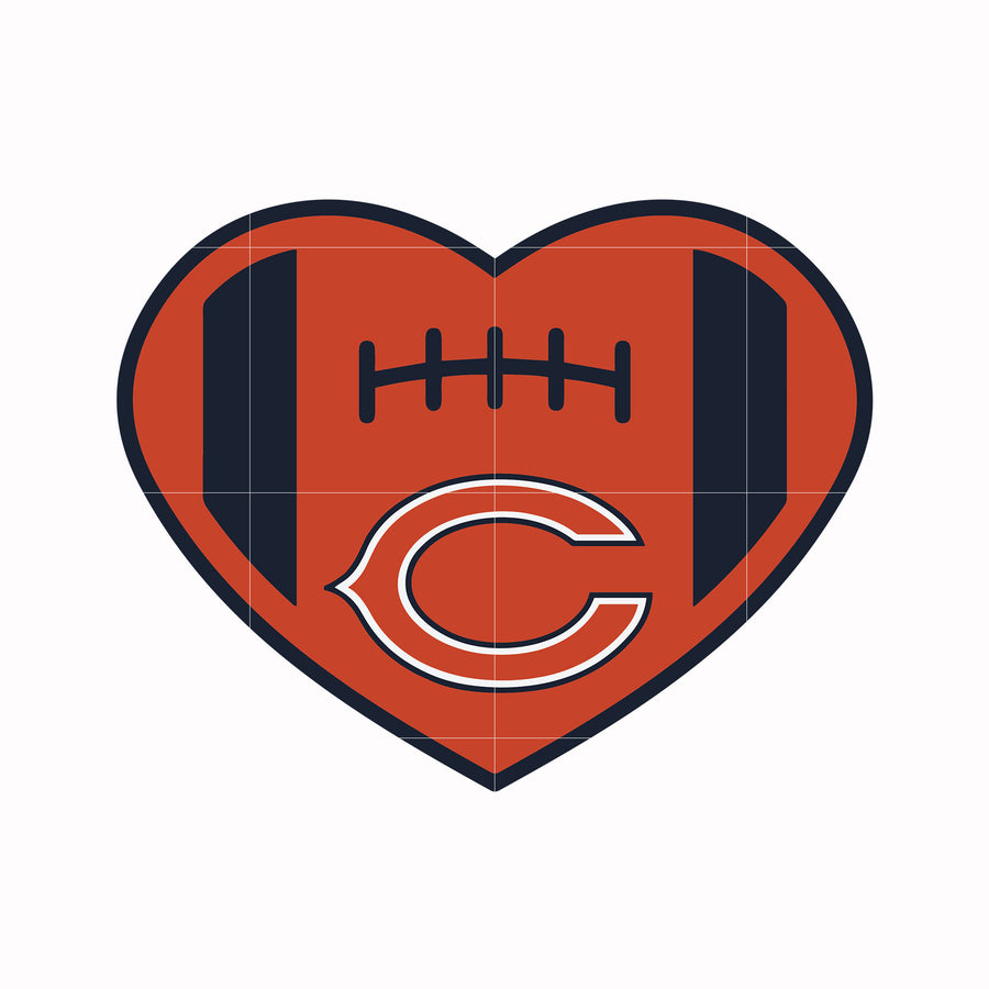 Chicago Bears heart svg, Chicago Bears svg, Bears svg, Sport svg, Nfl svg, png, dxf, eps digital file NFL19122034L