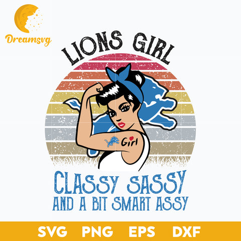 Detroit Lions Girl Classy Sassy And A Bit Smart Assy Nfl Svg, Sport Svg, Nfl Svg, Png, Dxf, Eps Digital File.