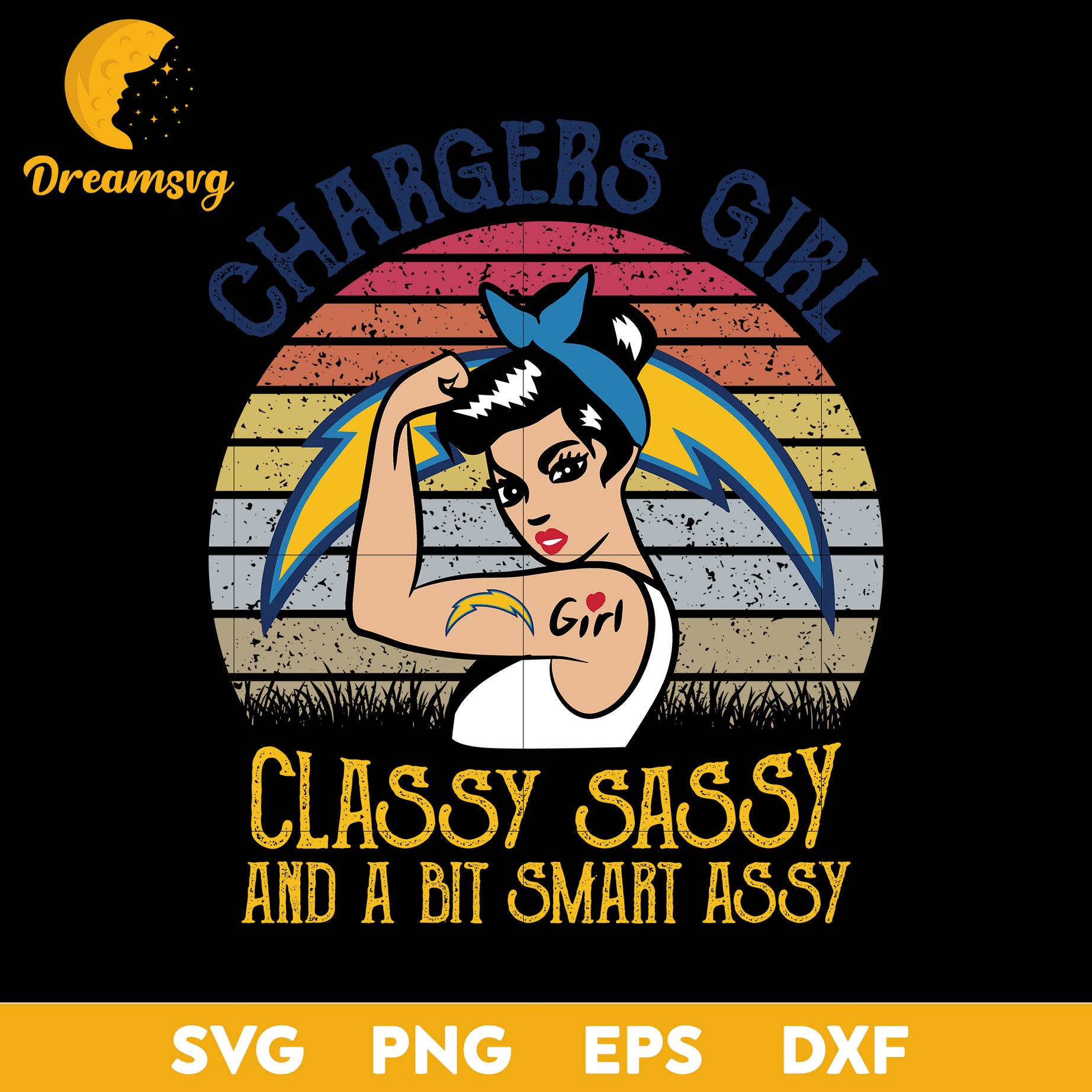 Los Angeles Chargers Girl Classy Sassy And A Bit Smart Assy Nfl Svg, Sport Svg, Nfl Svg, Png, Dxf, Eps Digital File.