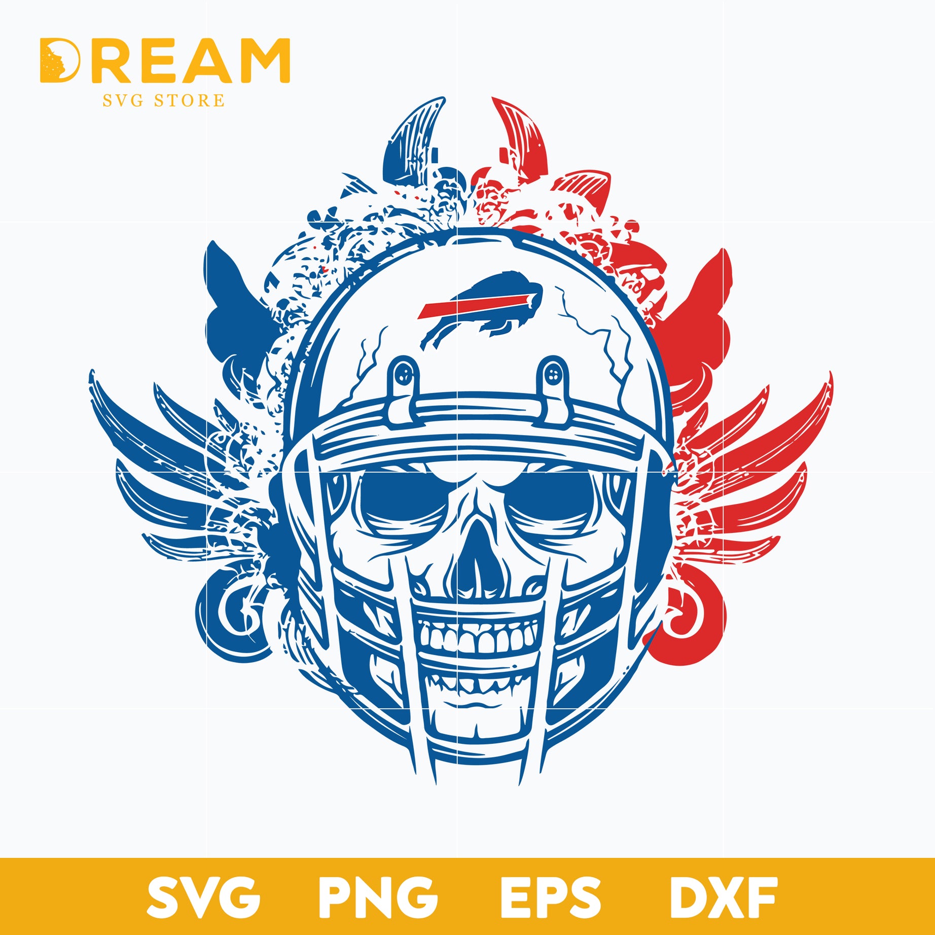Buffalo Bills skull svg, Bills skull svg, Nfl svg, png, dxf, eps digital file NFL13102030L