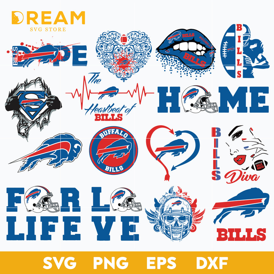 Buffalo Bills bundle svg, Bills bundle svg, Nfl svg, png, dxf, eps digital file NFL13102042L
