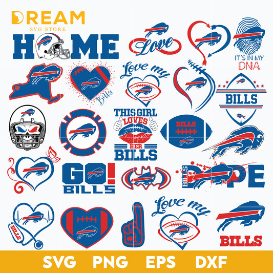 Buffalo Bills bundle svg, Bills bundle svg, Nfl svg, png, dxf, eps digital file NFL13102043L