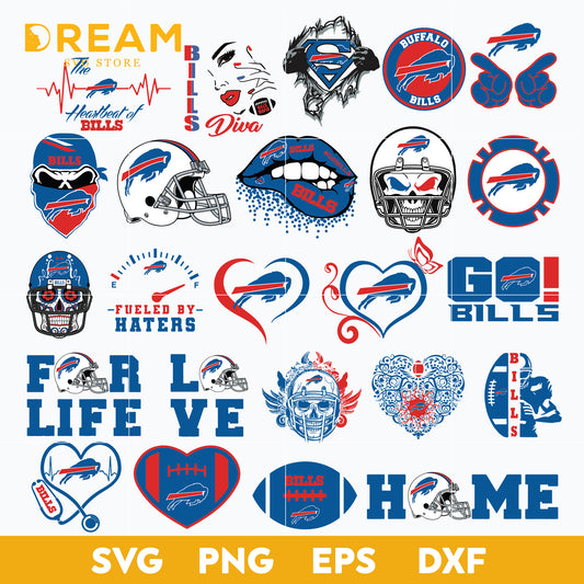 Buffalo Bills bundle svg, Bills bundle svg, Nfl svg, png, dxf, eps digital file NFL13102044L