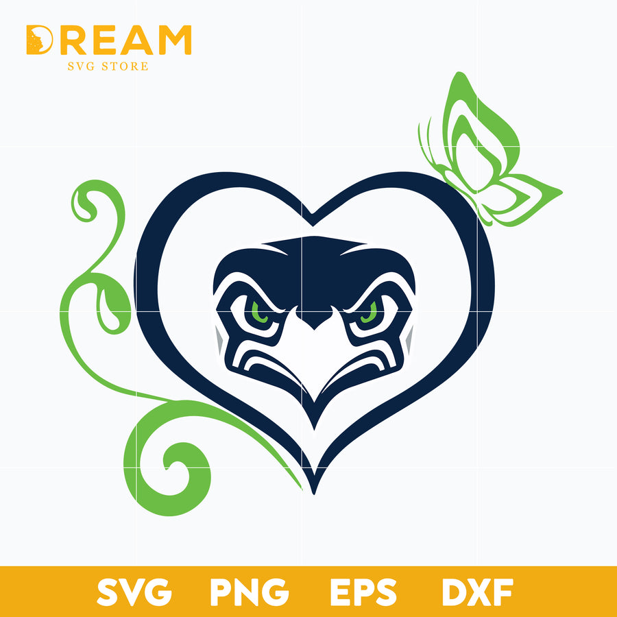 Seattle Seahawks heart svg, seahawks heart svg, Nfl svg, png, dxf, eps digital file NFL16102021L