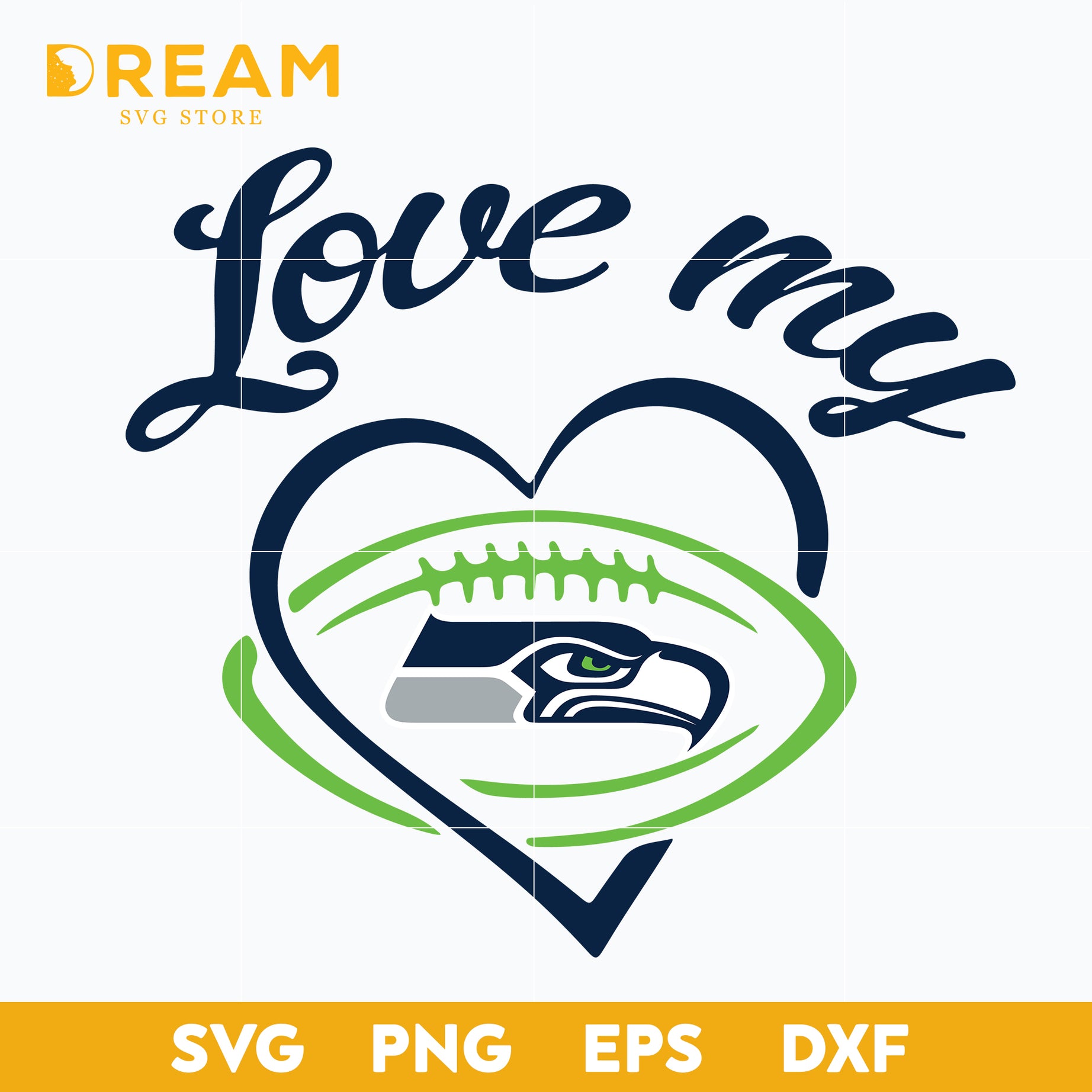 Love my Seattle Seahawks svg, seahawks heart svg, Nfl svg, png, dxf, eps digital file NFL1610203L