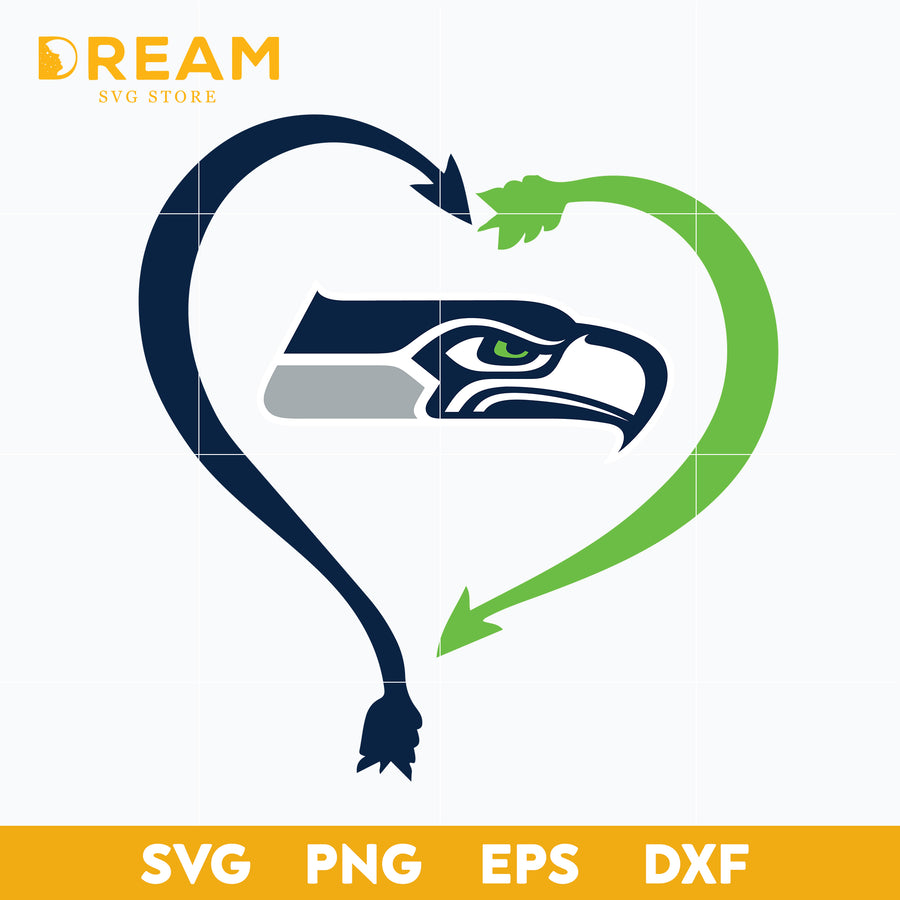 Seattle Seahawks heart svg, seahawks heart svg, Nfl svg, png, dxf, eps digital file NFL1610207L