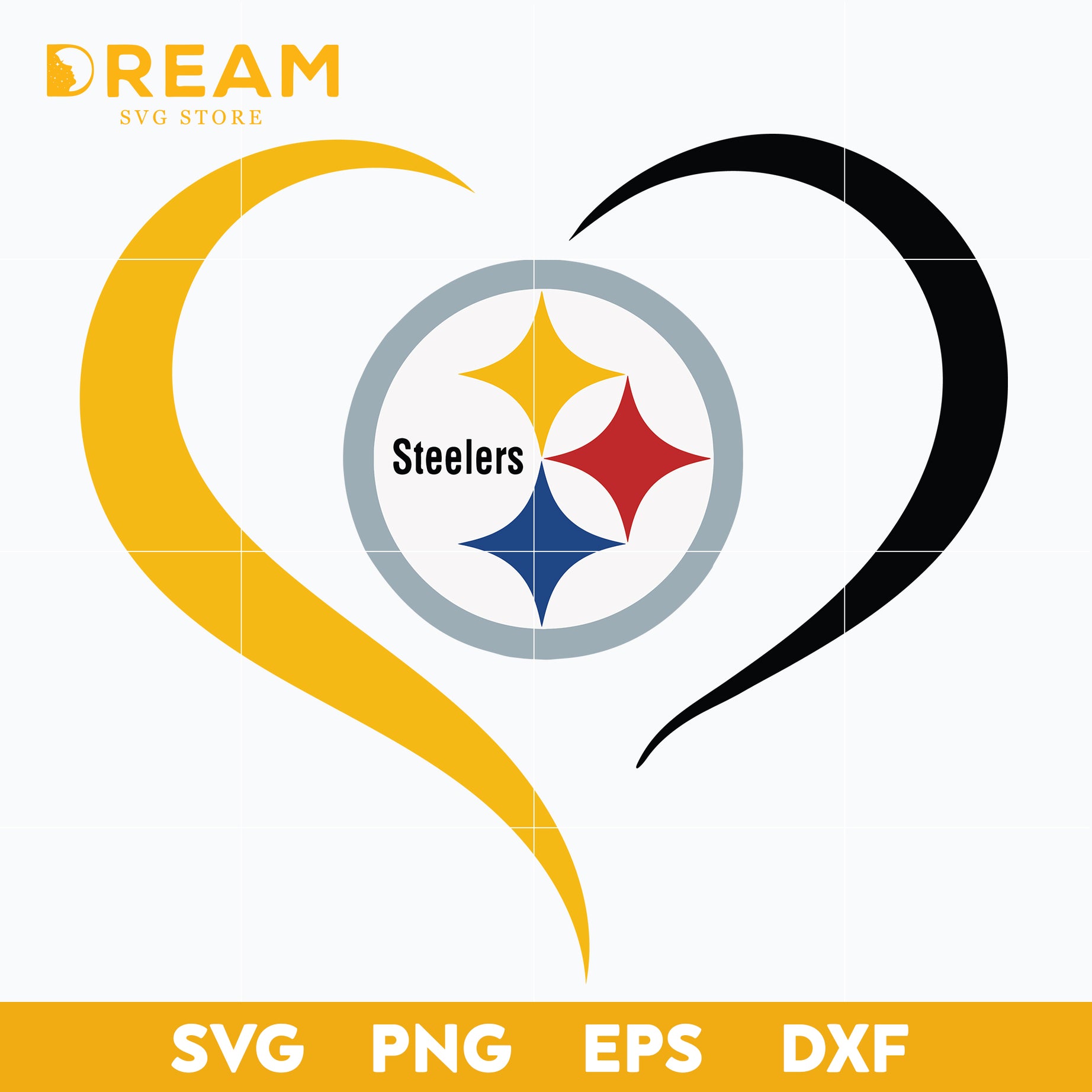 Pittsburgh Steelers heart svg, Steelers svg, Nfl svg, png, dxf, eps digital file NFL17122020L