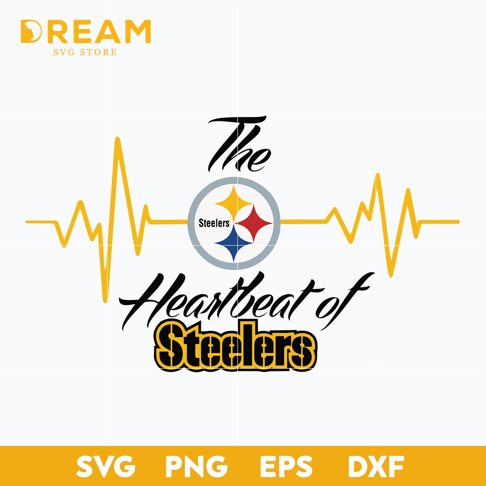 Pittsburgh Steelers svg, The heart beat of steelers svg, Steelers svg, Nfl svg, png, dxf, eps digital file NFL17122023L