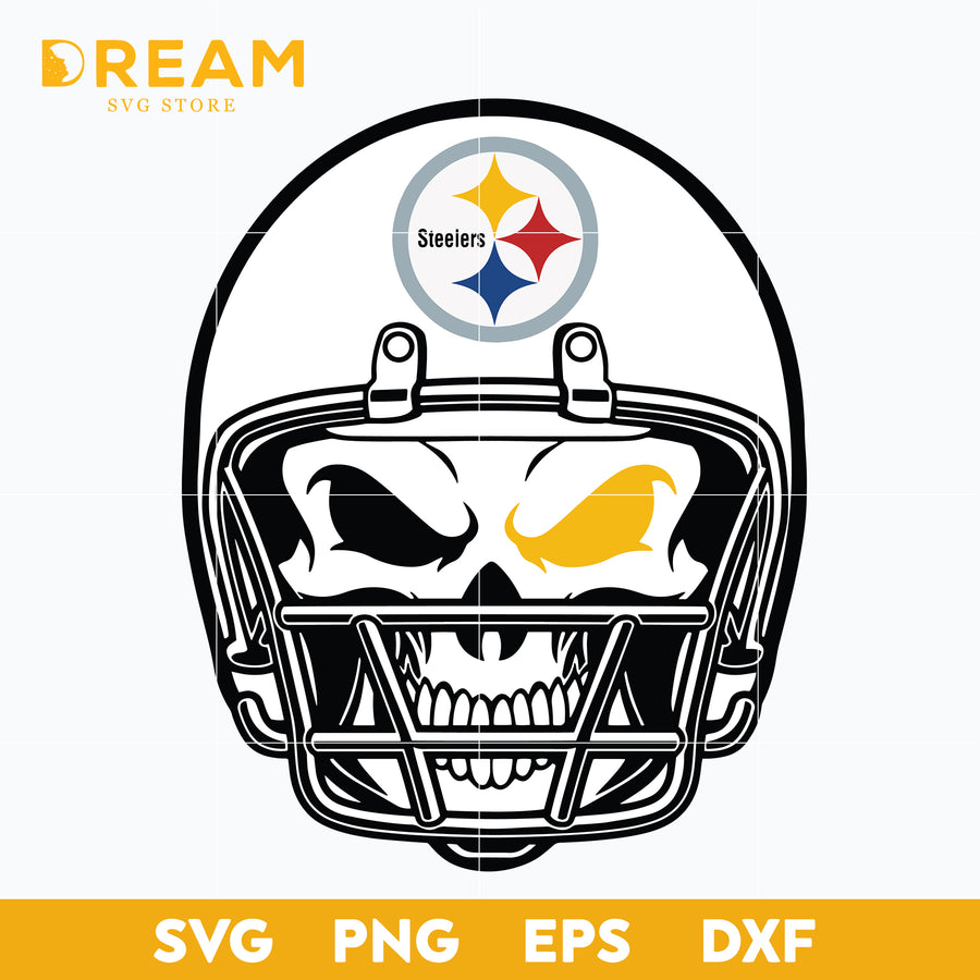Pittsburgh Steelers skull svg, Steelers svg, Nfl svg, png, dxf, eps digital file NFL17122033L