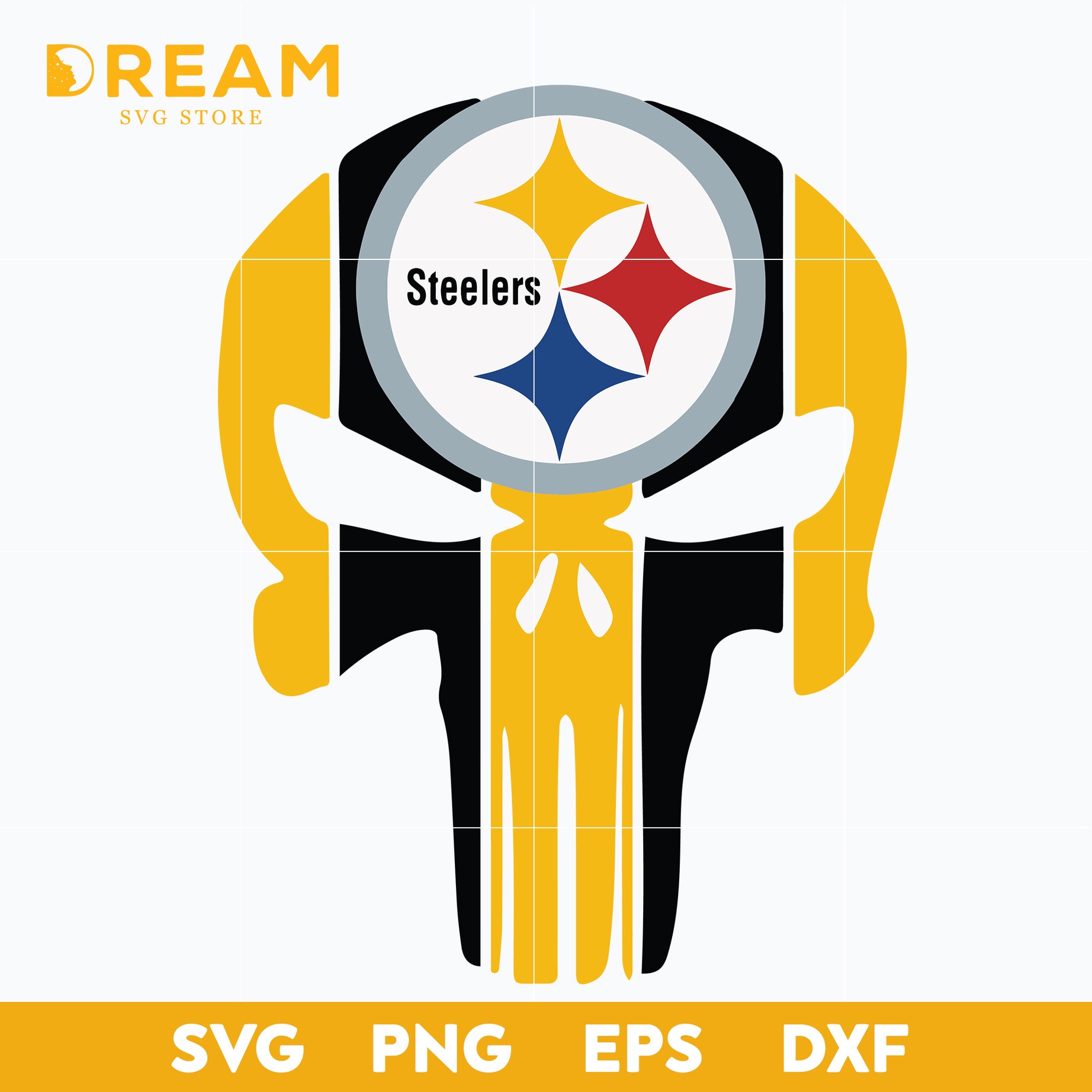 Pittsburgh Steelers skull svg, Steelers svg, Nfl svg, png, dxf, eps digital file NFL17122034L