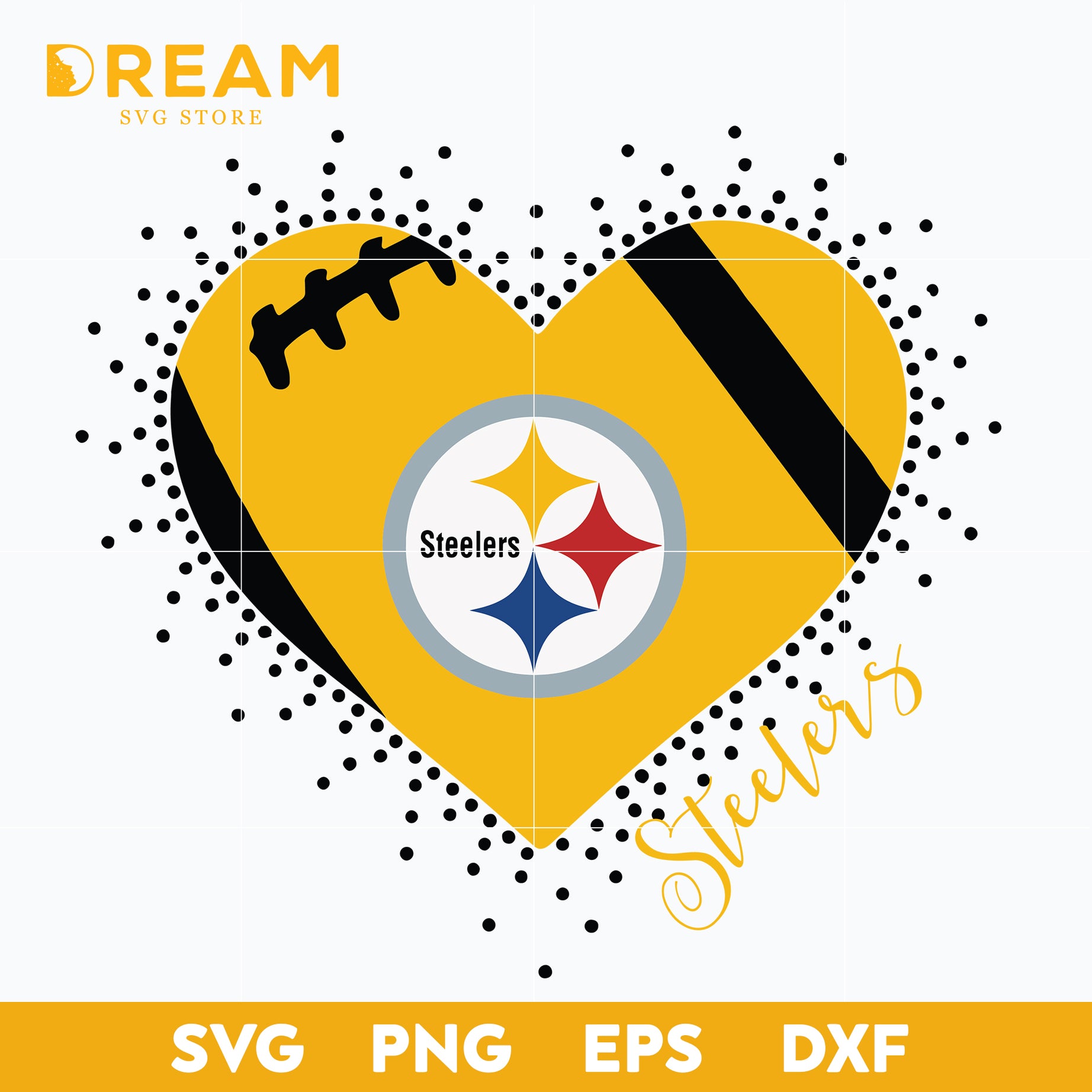 Pittsburgh Steelers heart svg, Steelers svg, Nfl svg, png, dxf, eps digital file NFL17122040L