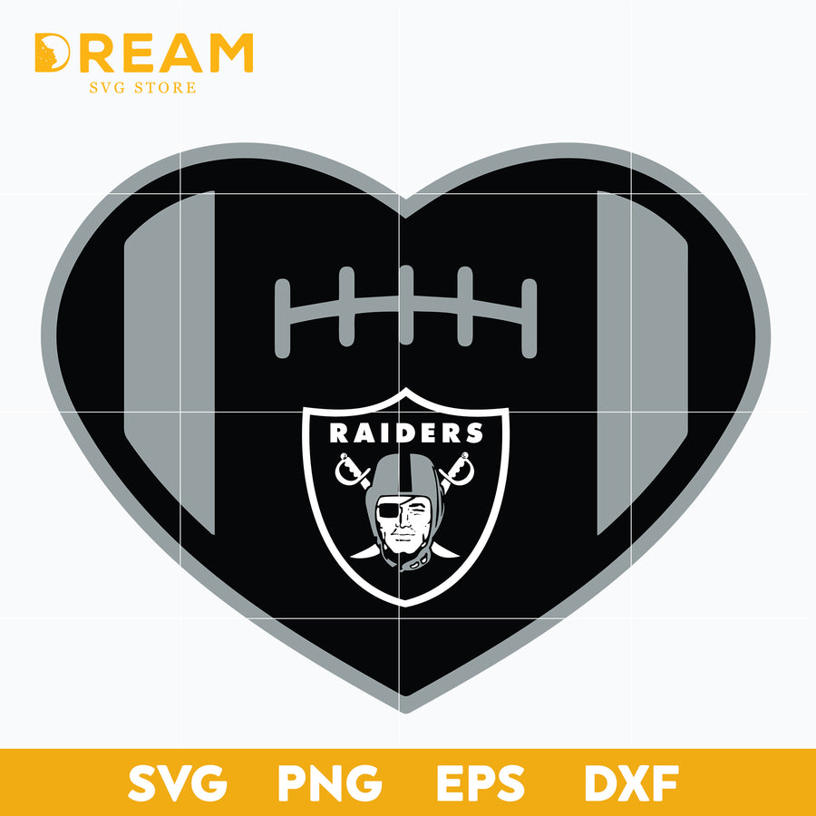Las Vegas Raiders heart svg, Raiders heart svg, Nfl svg, png, dxf, eps digital file NFL18102010L