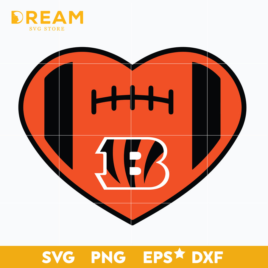 Cincinnati Bengals heart svg, Cincinnati Bengals svg, Bengals svg, Sport svg, Nfl svg, png, dxf, eps digital file NFL21122061L
