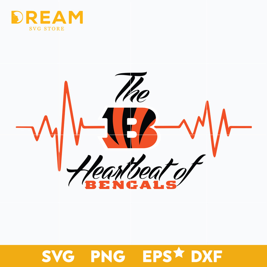 The heartbeat of Cincinnati Bengals svg, Cincinnati Bengals svg, Nfl svg, Sport svg, png, dxf, eps digital file NFL21122074L