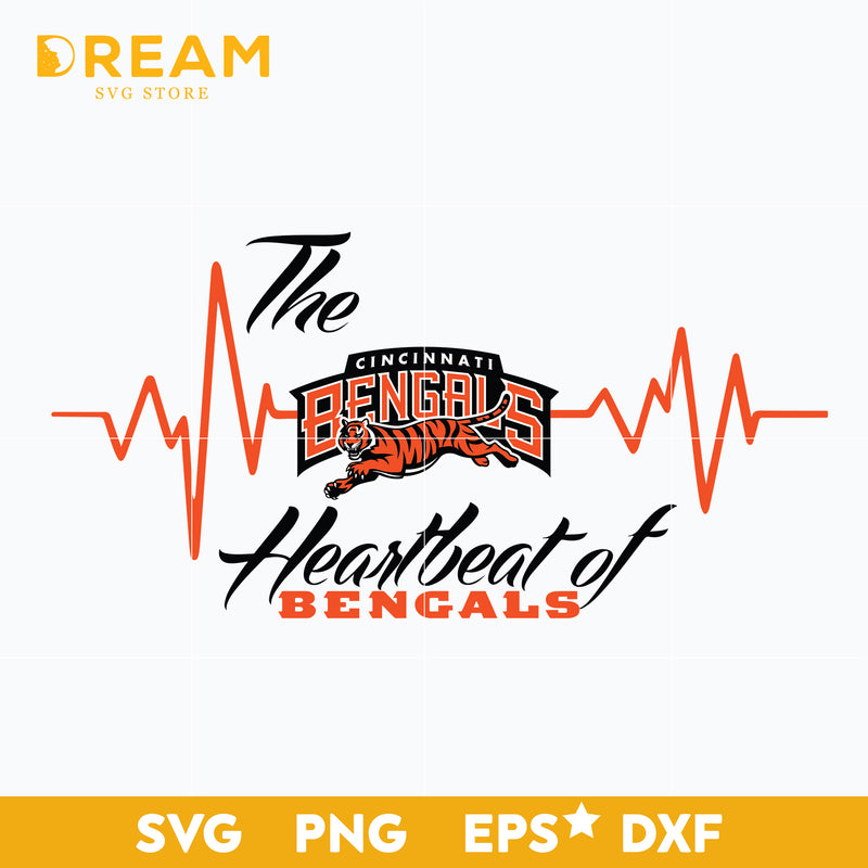 The heartbeat of Cincinnati Bengals svg, Cincinnati Bengals svg, Nfl svg, Sport svg, png, dxf, eps digital file NFL21122075L