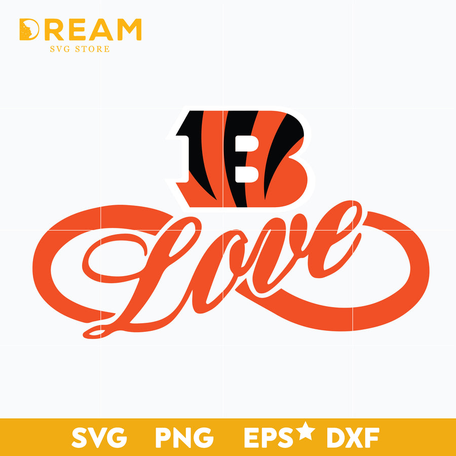 Cincinnati Bengals Love svg, Cincinnati Bengals svg, Bengals svg, Sport svg, Nfl svg, png, dxf, eps digital file NFL21122077L