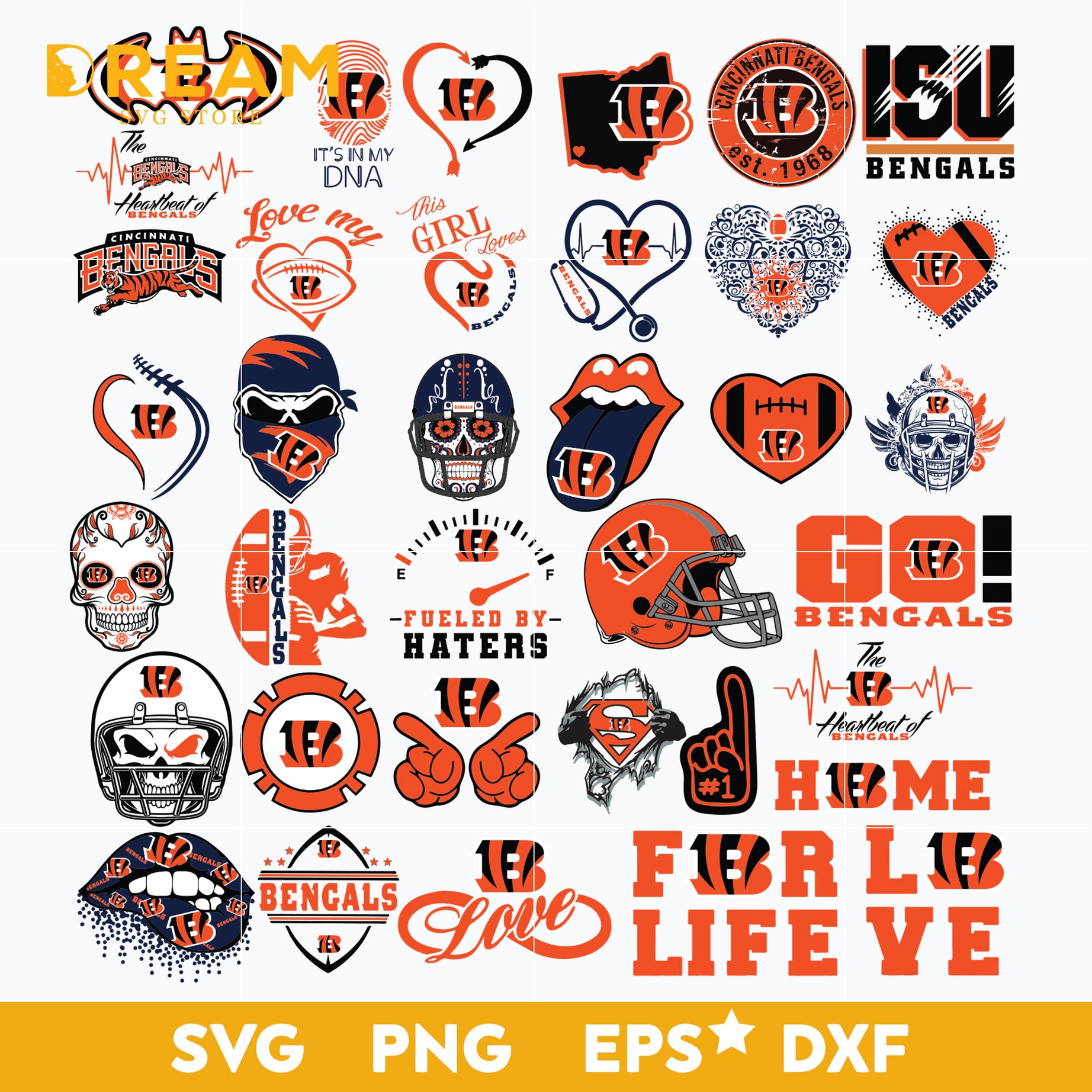 Cincinnati Bengals Bundle svg, Cincinnati Bengals svg, Bengals svg, Sport svg, Nfl svg, png, dxf, eps digital file NFL21122087L
