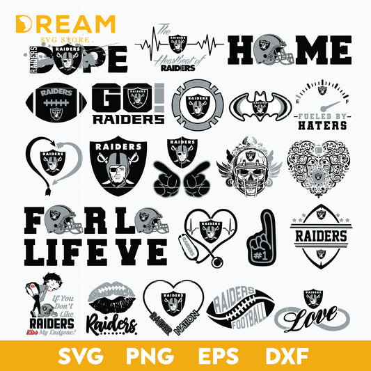 Las Vegas Raiders bundle svg, Raiders bundle svg, Nfl svg, png, dxf, eps digital file NFL18102045L
