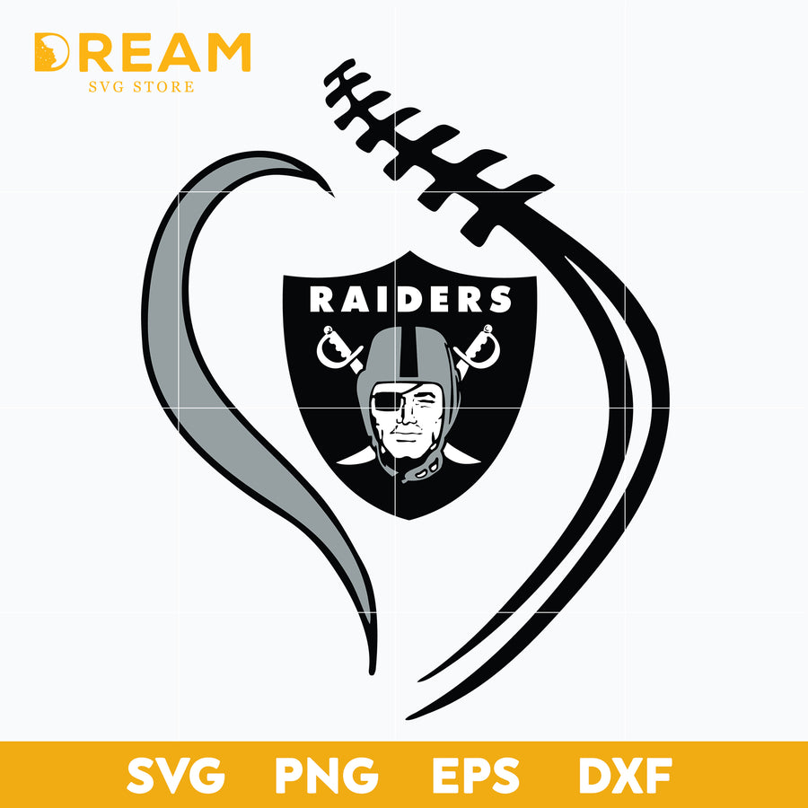 Las Vegas Raiders heart svg, Raiders heart svg, Nfl svg, png, dxf, eps digital file NFL1810204L