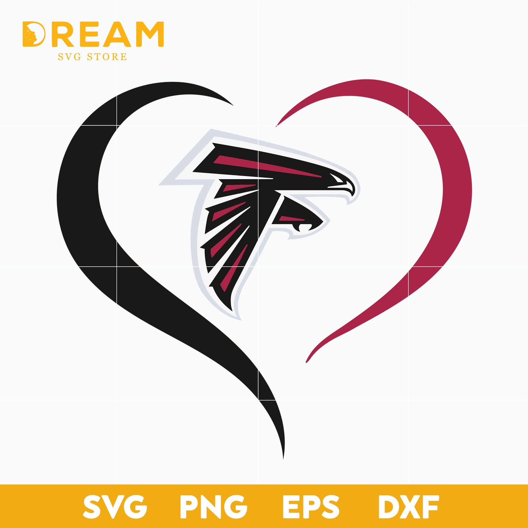 Atlanta Falcons Heart svg, Falcons svg, Sport svg, Nfl svg, png, dxf, eps digital file NFL24122010L