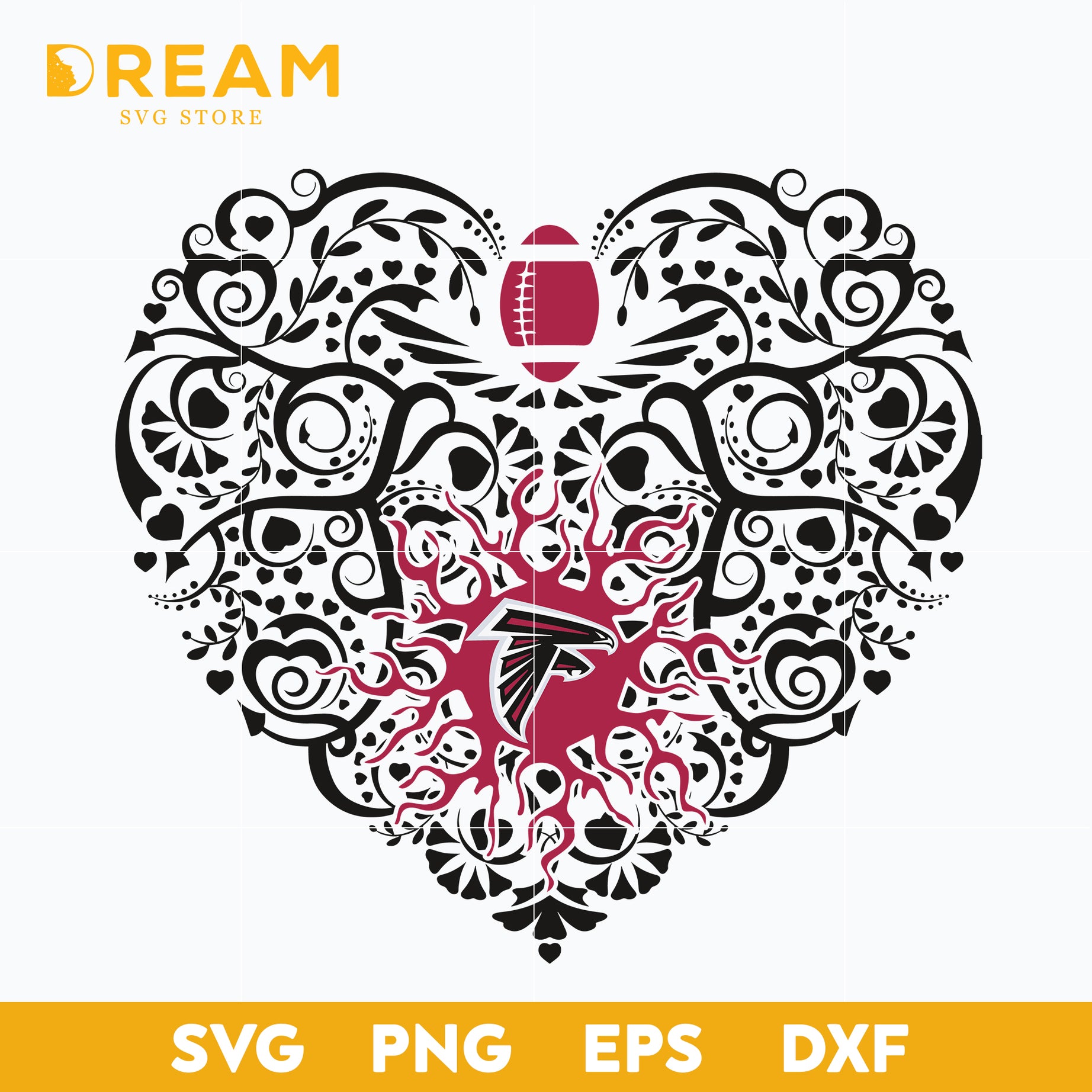 Atlanta Falcons Heart svg, Falcons svg, Sport svg, Nfl svg, png, dxf, eps digital file NFL24122013L