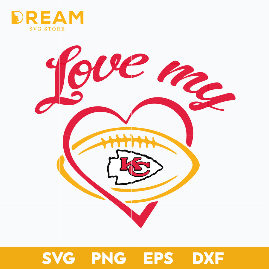 Love my kansas City Chiefs svg, Chiefs svg, Nfl svg, png, dxf, eps digital file NFL21102003L