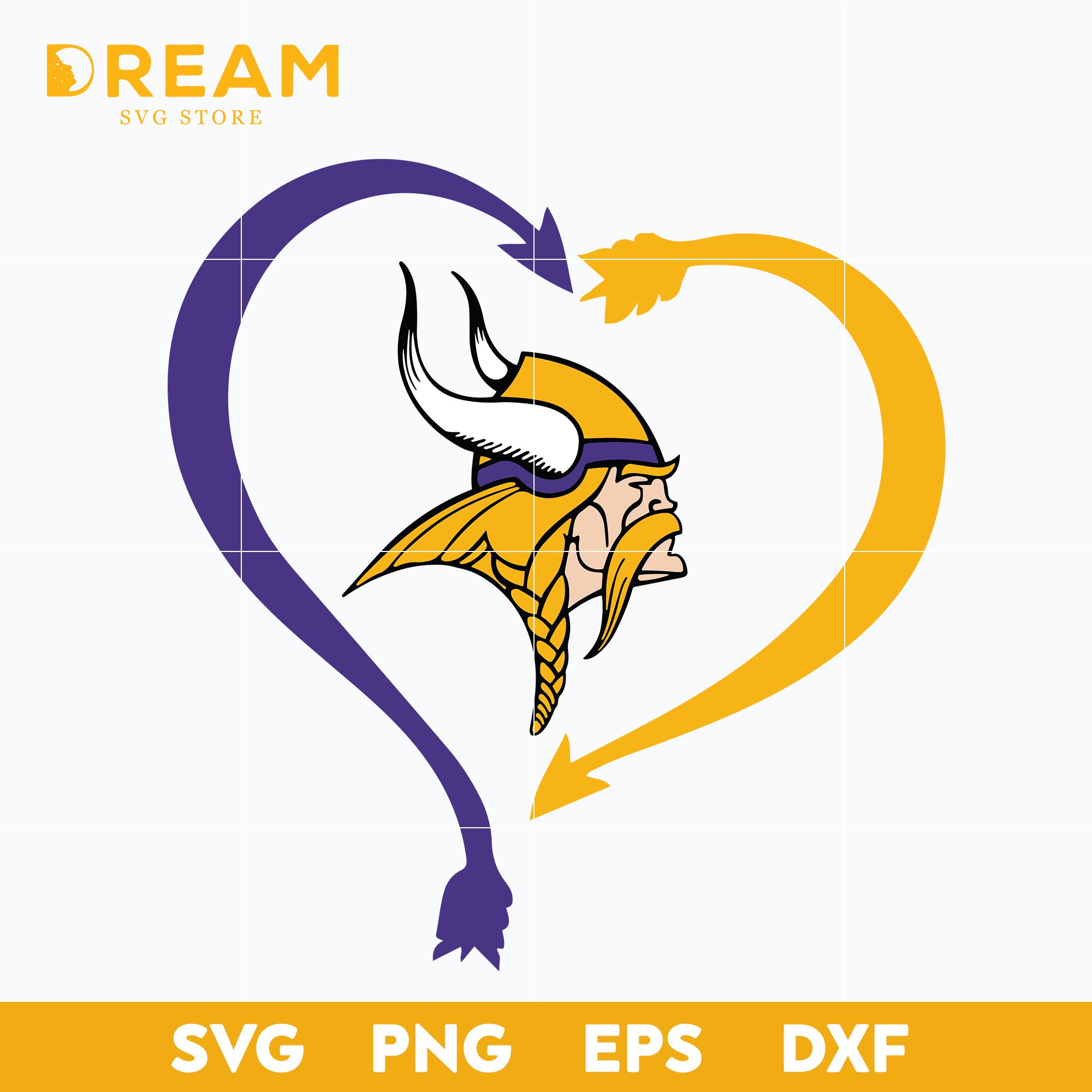 Minnesota Vikings heart svg, Vikings heart svg, Nfl svg, png, dxf, eps digital file NFL23102019L