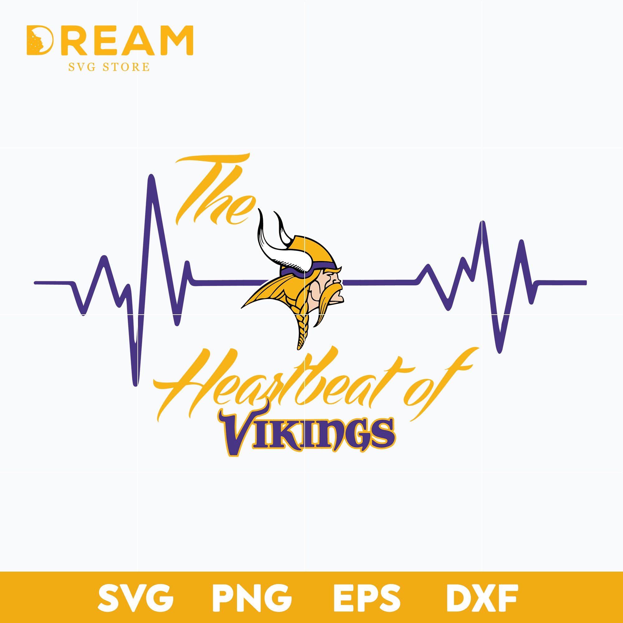 The heartbeat ofvikings svg, Minnesota Vikings svg, Vikings svg, Nfl svg, png, dxf, eps digital file NFL2310201L