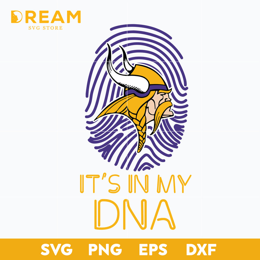 It's in my DNA vikings svg, Minnesota Vikings heart svg, Vikings heart svg, Nfl svg, png, dxf, eps digital file NFL23102032L