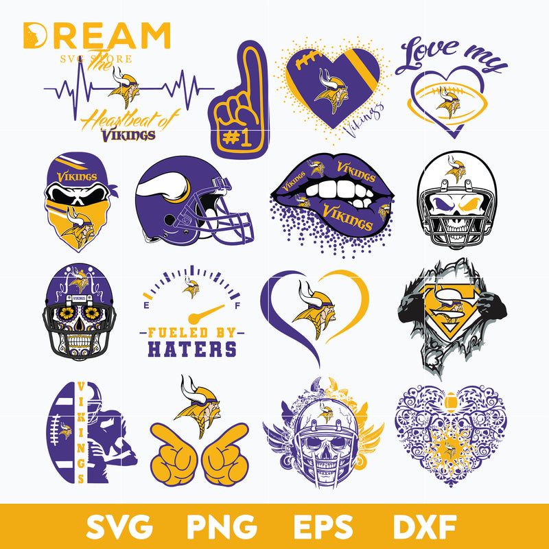 Minnesota Vikings bundle svg, Vikings bundle svg, Nfl svg, png, dxf, eps digital file NFL23102037L